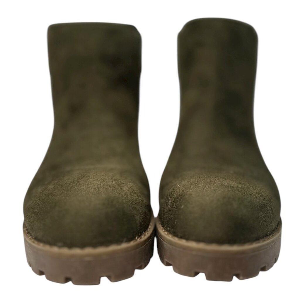 Esprit Olive Green Bobbie Ankle Boots Women’s Size 9M – Suede Look, Chunky Sole